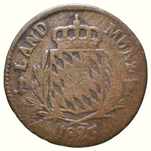 Bayern, Maximilián I. Joseph 1806-1825, 1 kreuzer 1825