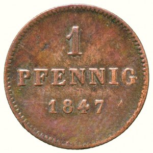 Bayern, Ludwig I. 1825-1848, 1 pfennig 1847