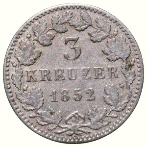 Bayern, Maximilián II. Joseph 1848-1864, 3 kreuzer 1852