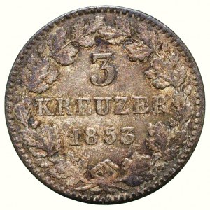 Bayern, Maximilián II. Joseph 1848-1864, 3 kreuzer 1853