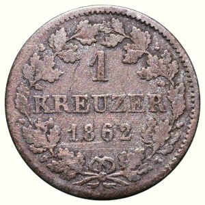 Bayern, Maximilián II. Joseph 1848-1864, 1 kreuzer 1862