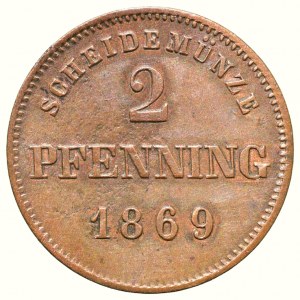 Bayern, Ludwig II. 1864-1886, Cu 2 pfennig 1869