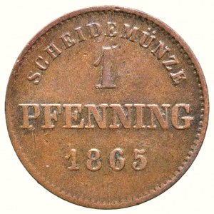 Bayern, Ludwig II. 1864-1886, Cu 1 pfennig 1865