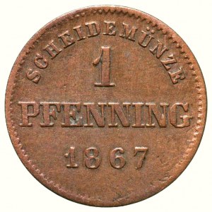 Bayern, Ludwig II. 1864-1886, Cu 1 pfennig 1867