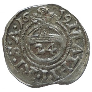 Braunschweig-Wolfenbüttel, Friedrich Ulrich 1613-1634, 1/24 tol. 1619 s titl. Matyáše II. SJ 3769/2075 na rubu hradby se lvem uvnitř