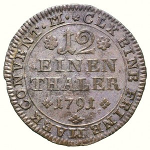 Braunschweig-Wolfenbuettel, Karl Wilhem Ferdinand 1780-1806, 1/12 thaler 1791 M.C.