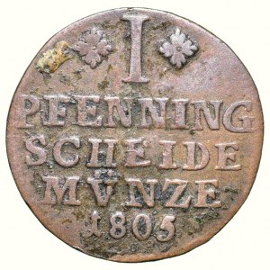 Braunschweig-Wolfenbuettel, Karl Wilhem Ferdinand 1780-1806, 1 pfennig 1805 M.C.
