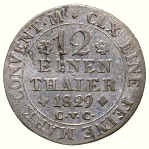 Braunschweig, Herzog Karl 1815-1830, 1/12 taler 1829 C.v.C.