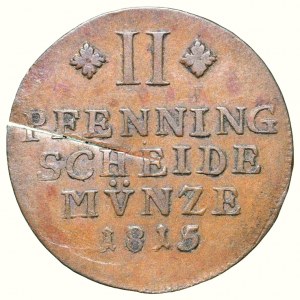 Braunschweig, Herzog Karl 1815-1830, 2 pfennig 1815 F.R.