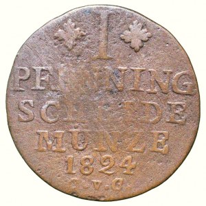 Braunschweig, Herzog Karl 1815-1830, 1 pfennig 1822 C.v.C.