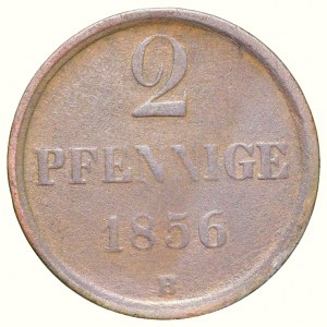 Braunschweig, Herzog Wilhelm 1831-1884, 2 pfennig 1856 B