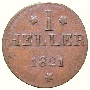 Frankfurt city, 1 heller 1821 G(F)B