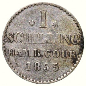 Hamburg city, 1 schilling 1855