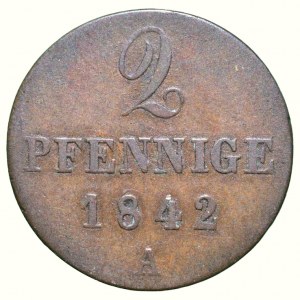 Hannover, Ernst August 1837-1851, 2 pfennig 1842 A