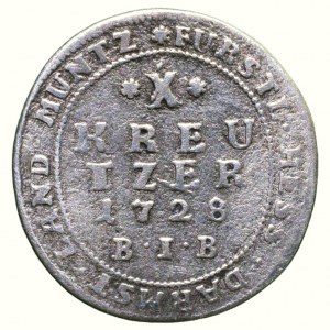 Hessen-Darmstad, Ernst Ludwig I. 1678-1738, X kreuzer 1728 B.J.B