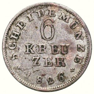 Hessen-Darmstadt, Ludwig II. 1830-1848, 6 kreuzer 1826