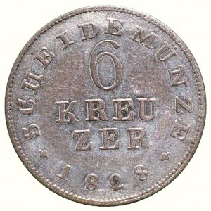 Hessen-Darmstadt, Ludwig II. 1830-1848, 6 kreuzer 1828