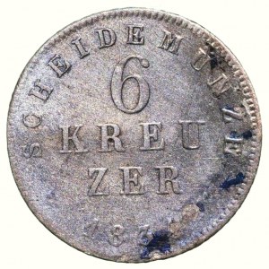 Hessen-Darmstadt, Ludwig II. 1830-1848, 6 kreuzer 1834