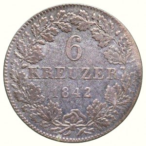 Hessen-Darmstadt, Ludwig II. 1830-1848, 6 kreuzer 1842