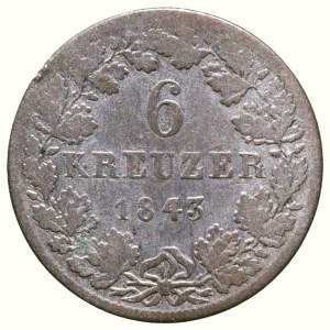 Hessen-Darmstadt, Ludwig II. 1830-1848, 6 kreuzer 1843