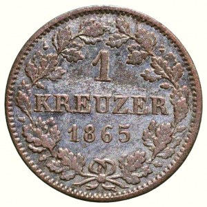 Hessen-Darmstadt, Ludwig III. 1848-1877, 1 kreuzer 1865