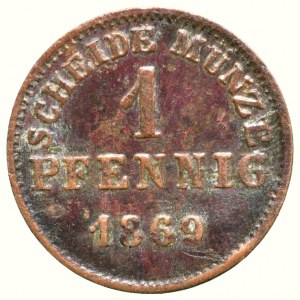 Hessen-Darmstadt, Ludwig III. 1848-1877, 1 pfennig 1869