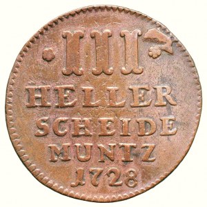 Hessen-Kasel, Karl I. 1670-1730, 3 heller 1728
