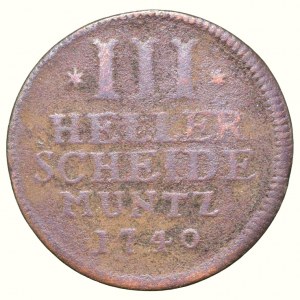 Hessen-Kasel, Friedrich I. 1730-1751, 3 heller 1740