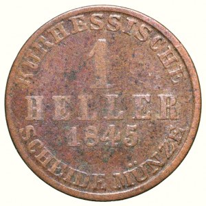 Hessen-Kassel, Wilhelm II. und Friedrich Wilhelm 1831-1847, 1 heller 1845