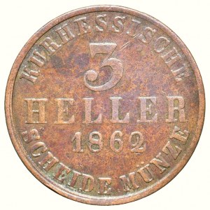 Hessen-Kassel, Friedrich Wilhelm I. 1847-1866, 3 heller 1862