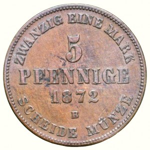 Mecklenburg-Schwerin, Friedrich Franc II. 1842-1883, 5 pfennig 1872 A