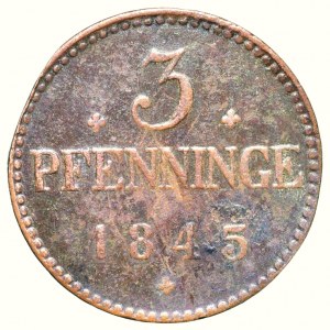 Mecklenburg-Schwerin, Friedrich Franc II. 1842-1883, 3 pfennig 1845 A