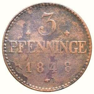 Mecklenburg-Schwerin, Friedrich Franc II. 1842-1883, 3 pfennig 1848 A