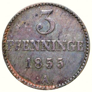 Mecklenburg-Schwerin, Friedrich Franc II. 1842-1883, 3 pfennig 1855 A