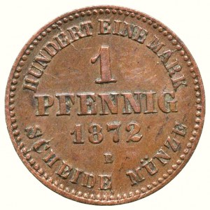 Mecklenburg-Schwerin, Friedrich Franc II. 1842-1883, 1 pfennig 1872 B