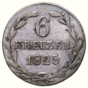 Nassau, Wilhelm 1816-1839, 6 kreuzer 1825