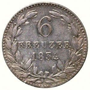 Nassau, Wilhelm 1816-1839, 6 kreuzer 1834