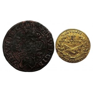 Norimberk, říšské město, početní groš neurčený + Ms žeton Wien 13.-15. März 1848/Freiheit der Nation 2ks