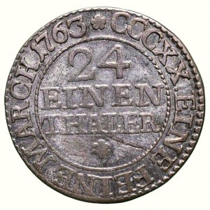 Sasko-Albertinská linie, Fridrich August III. 1763 - 1806, 1/24 taler 1763 EDC