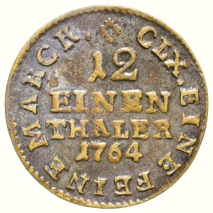 Sasko-Albertinská linie, Fridrich August III. 1763 - 1806, 1/12 taler 1764 EDC