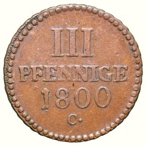 Saxe-Albertiner Line, Frederick Augustus III 1763 - 1806, 3 pfennig 1800 C