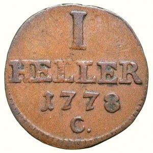 Sasko-Albertinská linie, Fridrich August III. 1763 - 1806, 1 heller 1778 C
