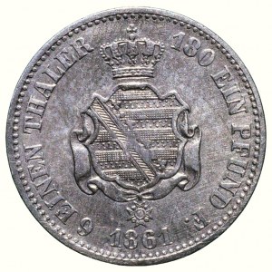 Sasko, Johann 1854-1873, 1/6 thaler 1861 B