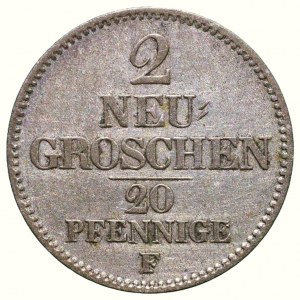 Sasko, Johann 1854-1873, 2 neugroschen 1856 F
