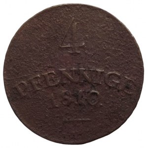 Sachsen-Weimar-Eisenach, Carl August 1775-1828, 4 pfennig 1810 Cu