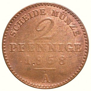 Sachsen-Weimar-Eisenach, Carl Alexander 1853-1901, 2 pfennig 1858 A