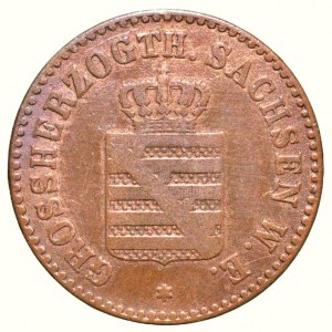Sachsen-Weimar-Eisenach, Carl Alexander 1853-1901, 2 pfennig 1858 A