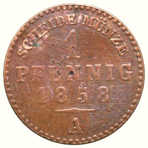 Sachsen-Weimar-Eisenach, Carl Alexander 1853-1901, 1 pfennig 1858 A
