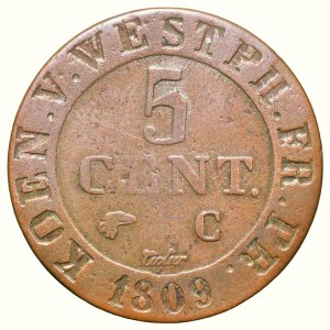 Westfalen, Konigreich, Hironymus Napoleon 1807-1813, 5 cent 1809 C