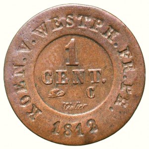 Westfalen, Konigreich, Hironymus Napoleon 1807-1813, 1 cent 1812 C